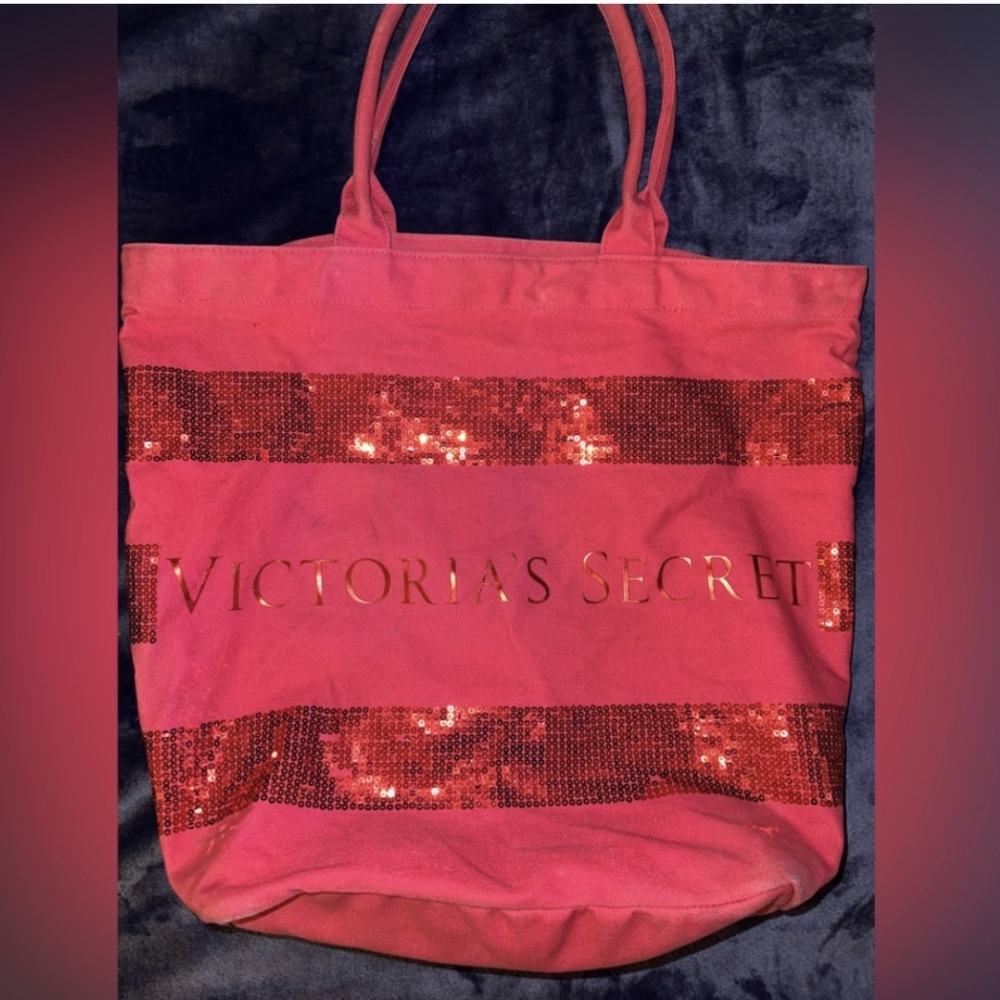 Victoria's Secret Sequin Tote Pink NWT